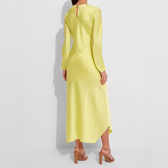 Express Yellow Satin Maxi Dress Large - Picture 3 of 8